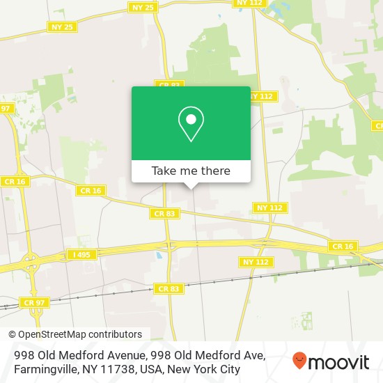 Mapa de 998 Old Medford Avenue, 998 Old Medford Ave, Farmingville, NY 11738, USA
