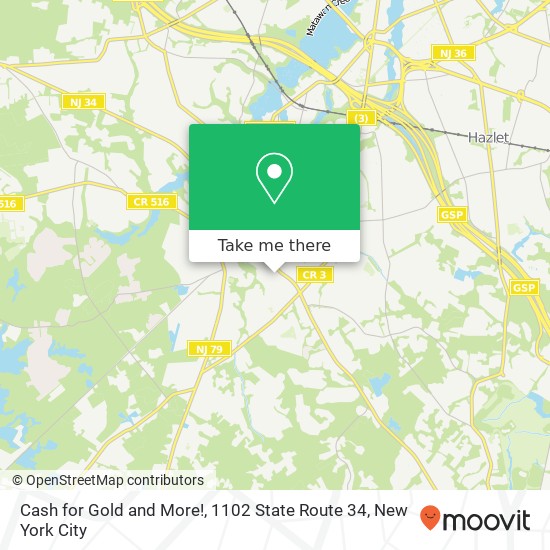 Cash for Gold and More!, 1102 State Route 34 map