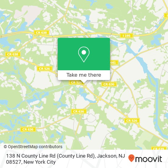 Mapa de 138 N County Line Rd (County Line Rd), Jackson, NJ 08527