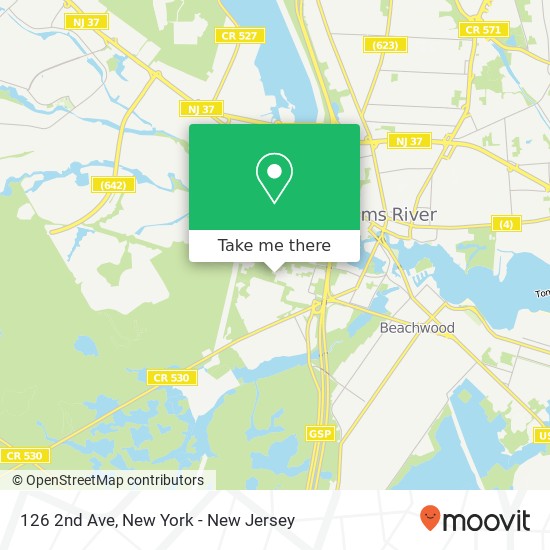 Mapa de 126 2nd Ave, Toms River, NJ 08757