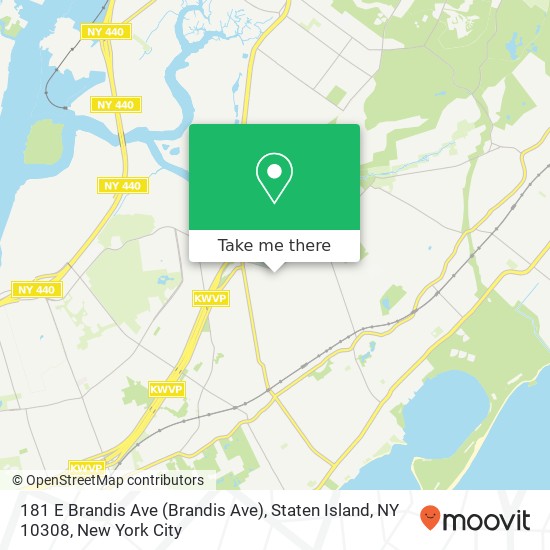 Mapa de 181 E Brandis Ave (Brandis Ave), Staten Island, NY 10308