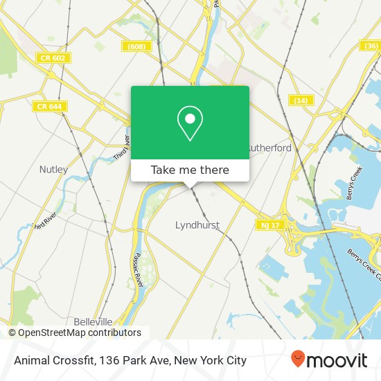 Mapa de Animal Crossfit, 136 Park Ave