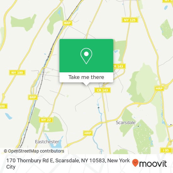 Mapa de 170 Thornbury Rd E, Scarsdale, NY 10583