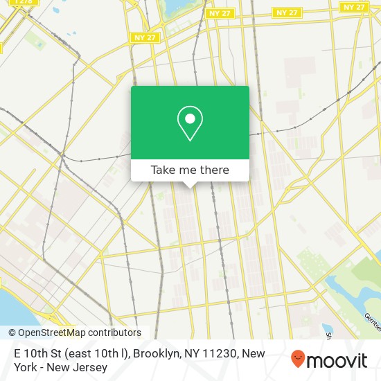 Mapa de E 10th St (east 10th l), Brooklyn, NY 11230