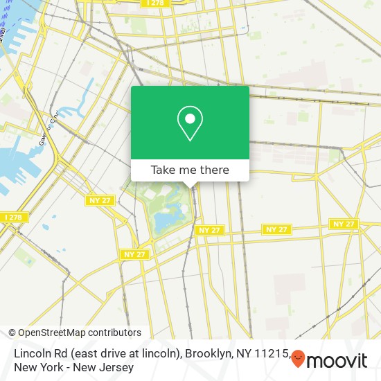 Mapa de Lincoln Rd (east drive at lincoln), Brooklyn, NY 11215