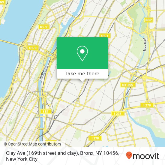 Clay Ave (169th street and clay), Bronx, NY 10456 map