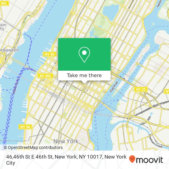 Mapa de 46,46th St E 46th St, New York, NY 10017