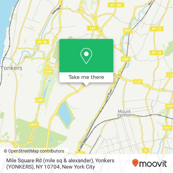 Mapa de Mile Square Rd (mile sq & alexander), Yonkers (YONKERS), NY 10704
