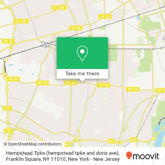 Mapa de Hempstead Tpke (hempstead tpke and doris ave), Franklin Square, NY 11010
