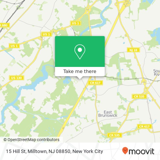 Mapa de 15 Hill St, Milltown, NJ 08850
