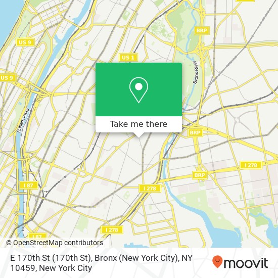 E 170th St (170th St), Bronx (New York City), NY 10459 map