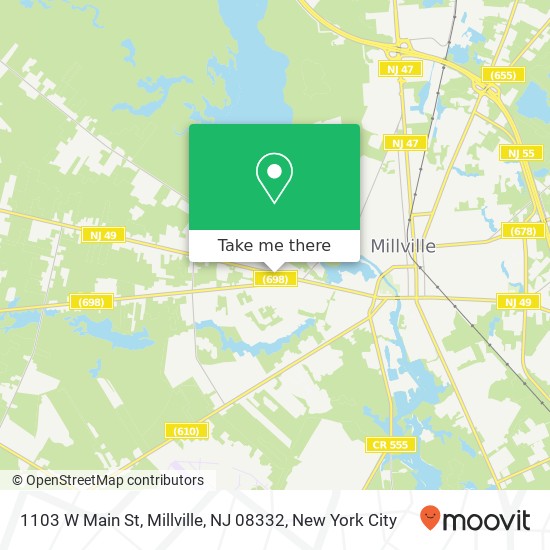 Mapa de 1103 W Main St, Millville, NJ 08332
