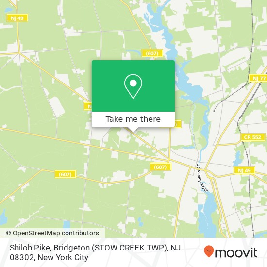 Mapa de Shiloh Pike, Bridgeton (STOW CREEK TWP), NJ 08302