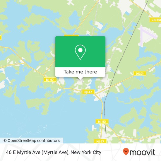 Mapa de 46 E Myrtle Ave (Myrtle Ave), Woodbine, NJ 08270