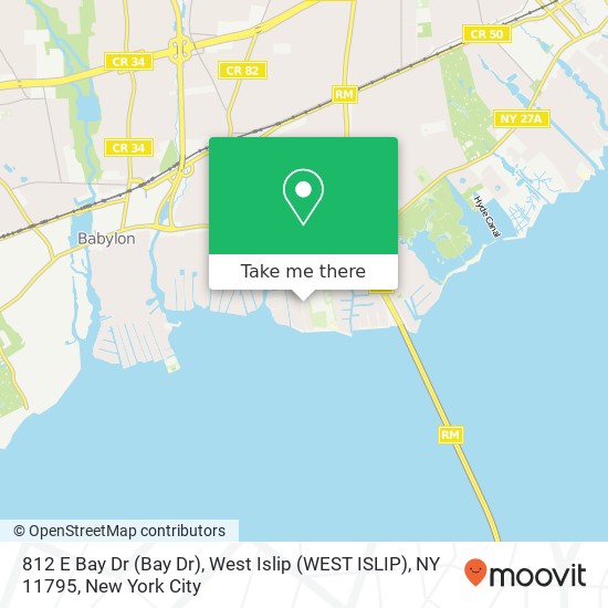 Mapa de 812 E Bay Dr (Bay Dr), West Islip (WEST ISLIP), NY 11795