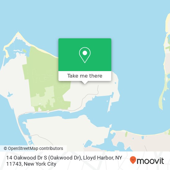 Mapa de 14 Oakwood Dr S (Oakwood Dr), Lloyd Harbor, NY 11743
