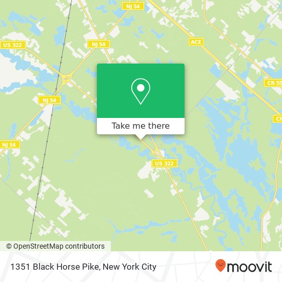 Mapa de 1351 Black Horse Pike, Hammonton, NJ 08037
