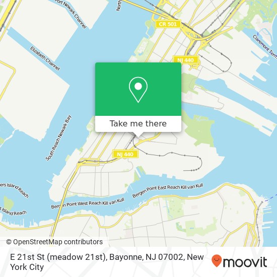 E 21st St (meadow 21st), Bayonne, NJ 07002 map