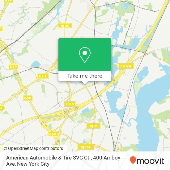 American Automobile & Tire SVC Ctr, 400 Amboy Ave map