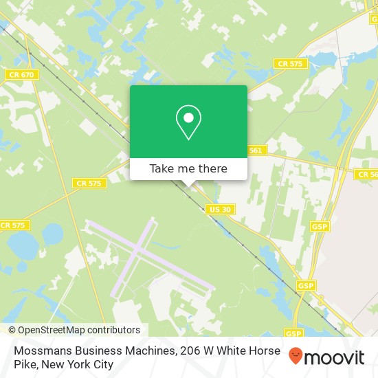 Mossmans Business Machines, 206 W White Horse Pike map