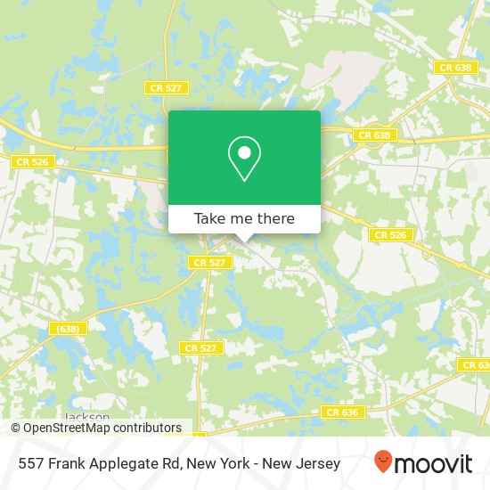 Mapa de 557 Frank Applegate Rd, Jackson, NJ 08527