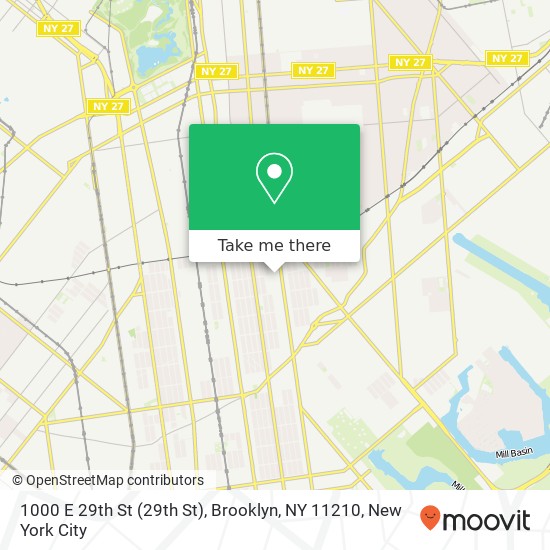 1000 E 29th St (29th St), Brooklyn, NY 11210 map
