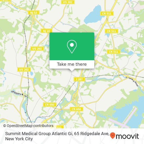 Summit Medical Group Atlantic Gi, 65 Ridgedale Ave map