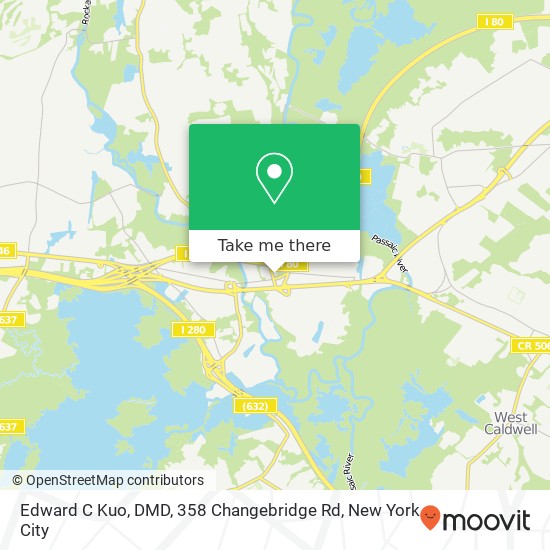 Mapa de Edward C Kuo, DMD, 358 Changebridge Rd