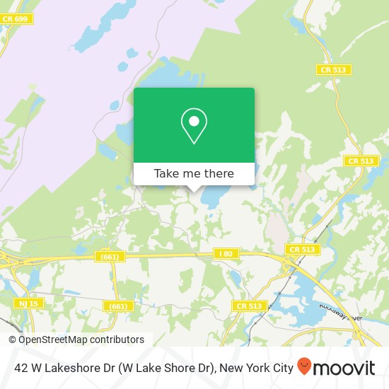 Mapa de 42 W Lakeshore Dr (W Lake Shore Dr), Rockaway, NJ 07866