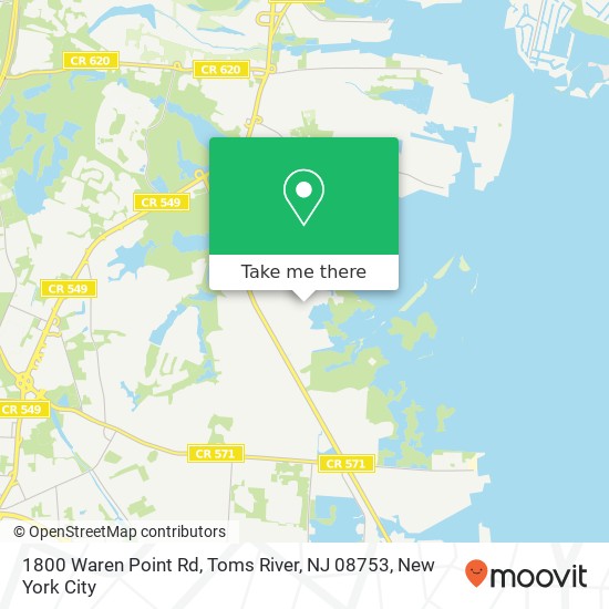 Mapa de 1800 Waren Point Rd, Toms River, NJ 08753