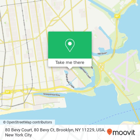 80 Bevy Court, 80 Bevy Ct, Brooklyn, NY 11229, USA map