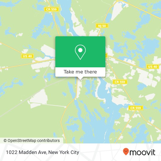 Mapa de 1022 Madden Ave, Mays Landing, NJ 08330