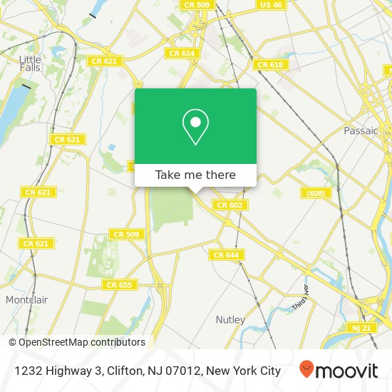 Mapa de 1232 Highway 3, Clifton, NJ 07012