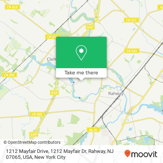 Mapa de 1212 Mayfair Drive, 1212 Mayfair Dr, Rahway, NJ 07065, USA