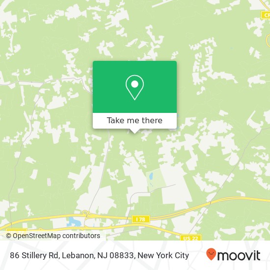 Mapa de 86 Stillery Rd, Lebanon, NJ 08833