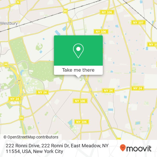 Mapa de 222 Ronni Drive, 222 Ronni Dr, East Meadow, NY 11554, USA