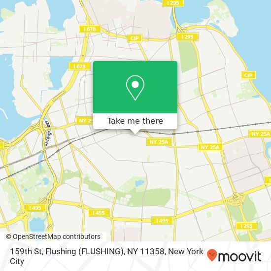 Mapa de 159th St, Flushing (FLUSHING), NY 11358