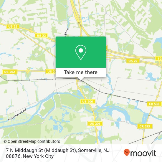 Mapa de 7 N Middaugh St (Middaugh St), Somerville, NJ 08876
