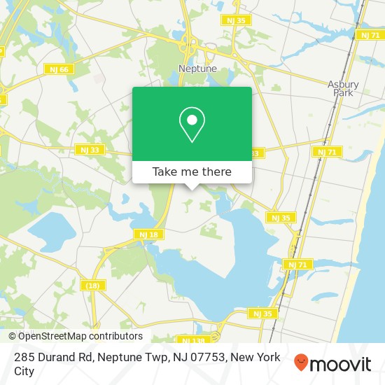 285 Durand Rd, Neptune Twp, NJ 07753 map