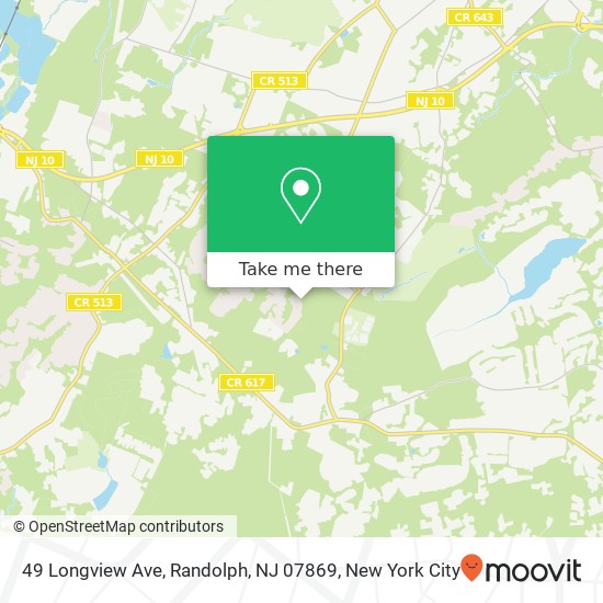 Mapa de 49 Longview Ave, Randolph, NJ 07869