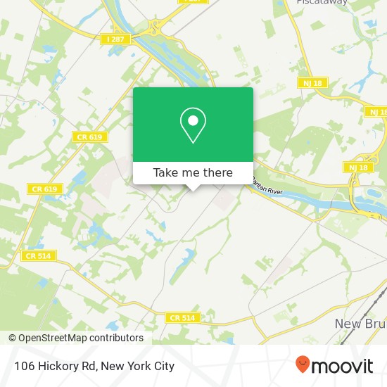 Mapa de 106 Hickory Rd, Somerset, NJ 08873