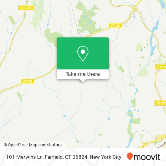 Mapa de 101 Merwins Ln, Fairfield, CT 06824