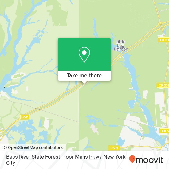 Bass River State Forest, Poor Mans Pkwy map