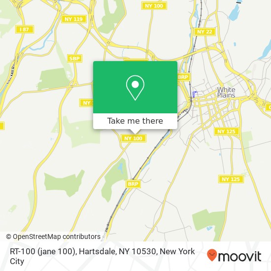 Mapa de RT-100 (jane 100), Hartsdale, NY 10530