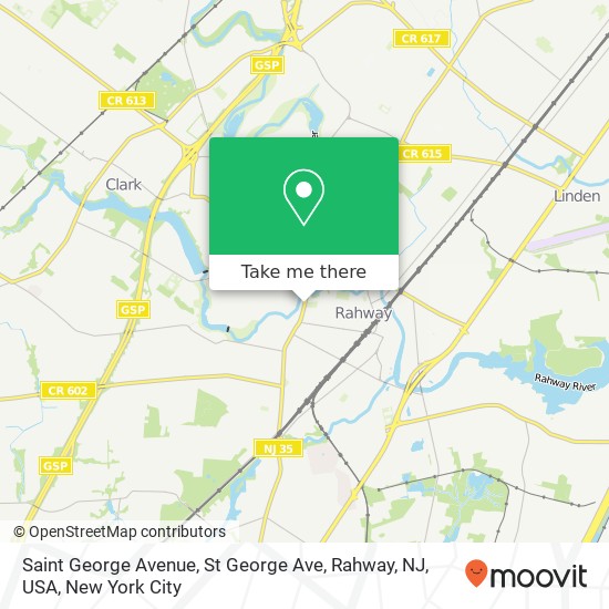 Mapa de Saint George Avenue, St George Ave, Rahway, NJ, USA
