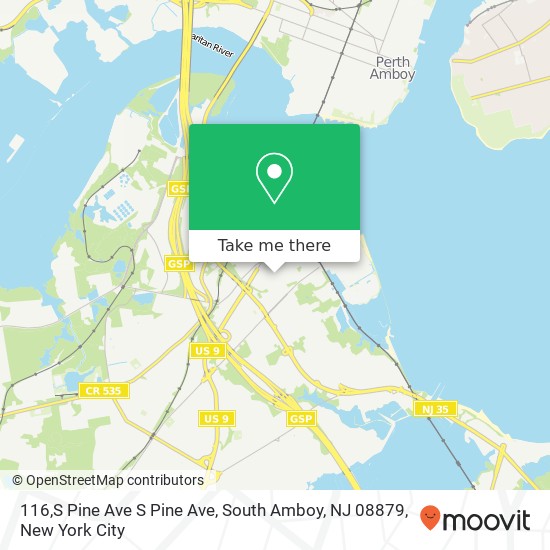 Mapa de 116,S Pine Ave S Pine Ave, South Amboy, NJ 08879