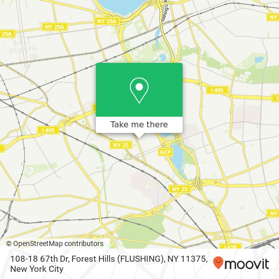 Mapa de 108-18 67th Dr, Forest Hills (FLUSHING), NY 11375