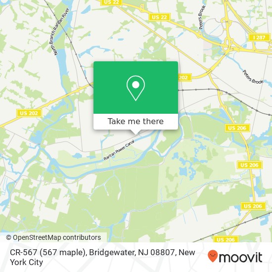 Mapa de CR-567 (567 maple), Bridgewater, NJ 08807