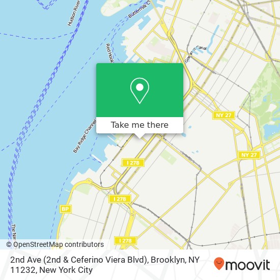 2nd Ave (2nd & Ceferino Viera Blvd), Brooklyn, NY 11232 map