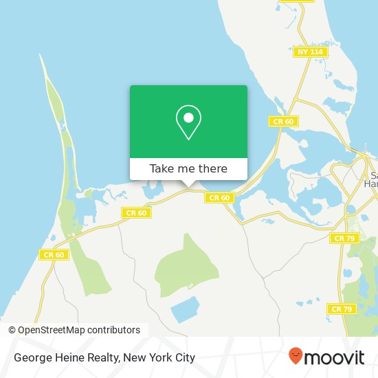 Mapa de George Heine Realty, 3495 Noyac Rd